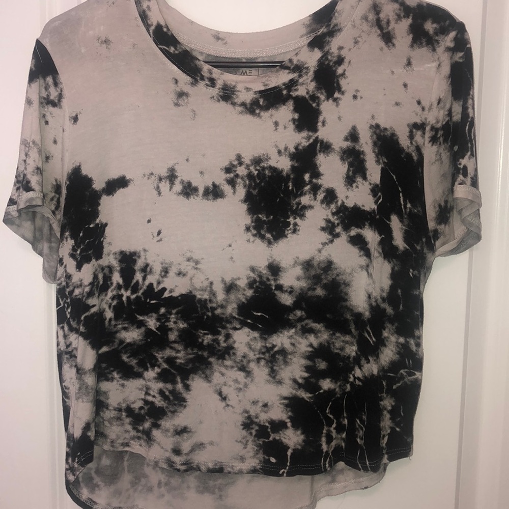 Tie die crop short sleeve